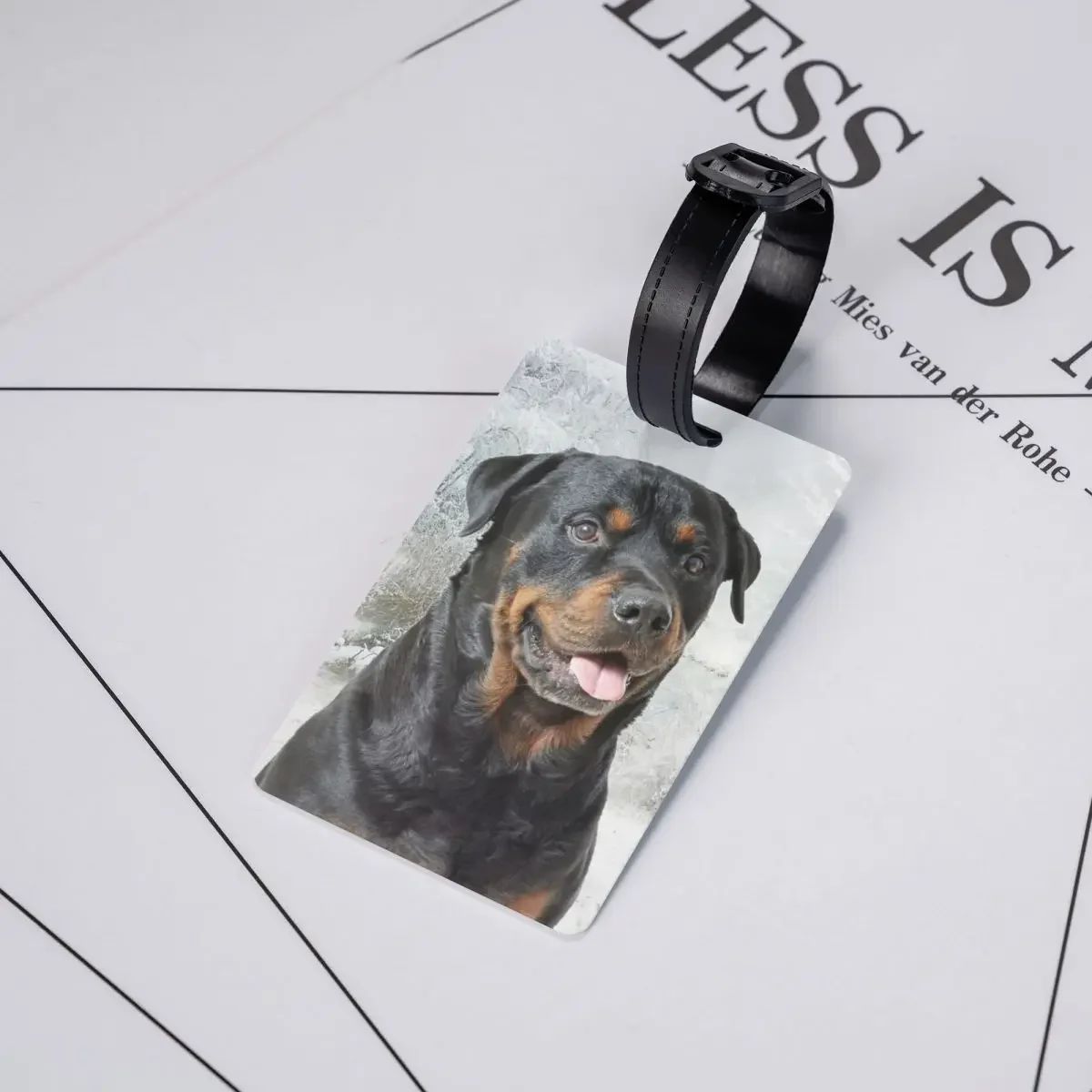 Rottweiler etiqueta de equipaje navideña, etiqueta de identificación, cubierta de privacidad, Maleta de perro Rott Rottie