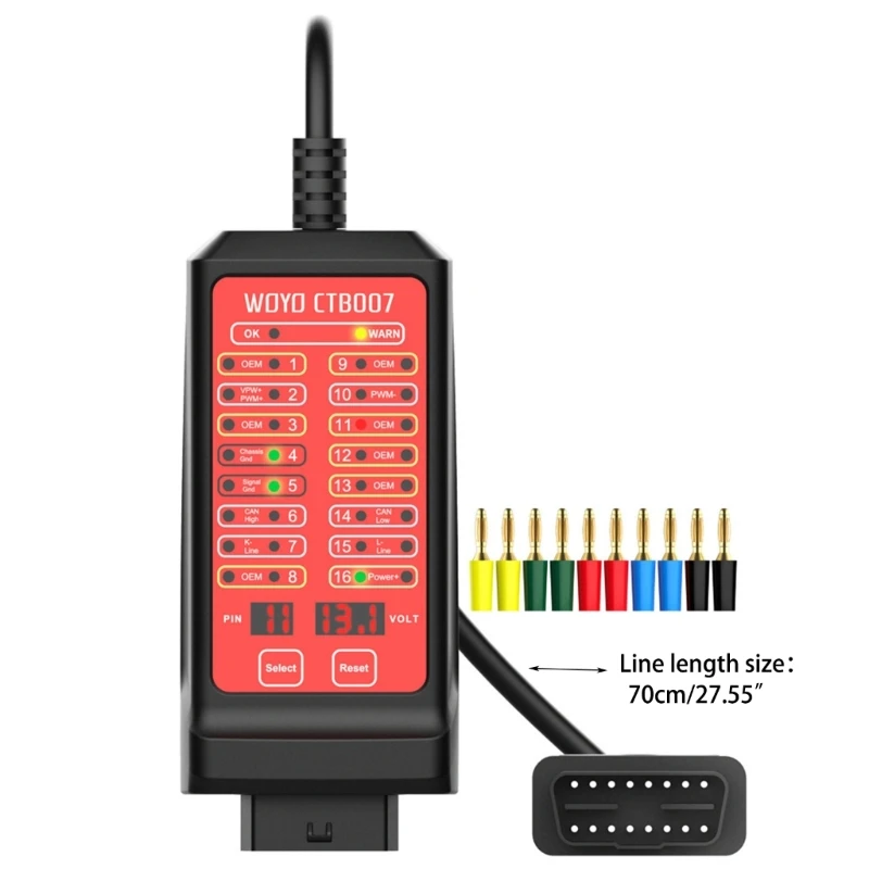 CAN Pinout Box Ustawienia testowe Diagnostyka OBD2 Break Out Box Dostarcza skaner komunikacji ECU-Protocol Detektor protokołu