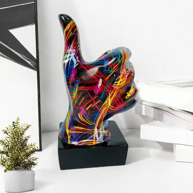 Graffiti Hand Gesture Ornament Art And Crafts Resin Gesture Statue Desktop Ring A Living Room Home Decoration