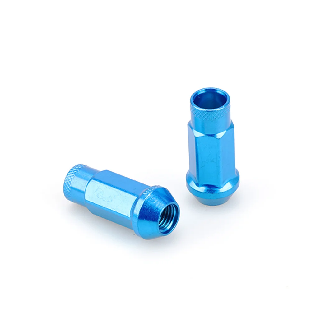 Rennwagen-Modifikation Offene Radmuttern 50MM 17mm Sechskant für Chevrolet Subaru Hyundai 20 Stück Radmuttern M12x1.5 Stahl Bunt – Detail 7