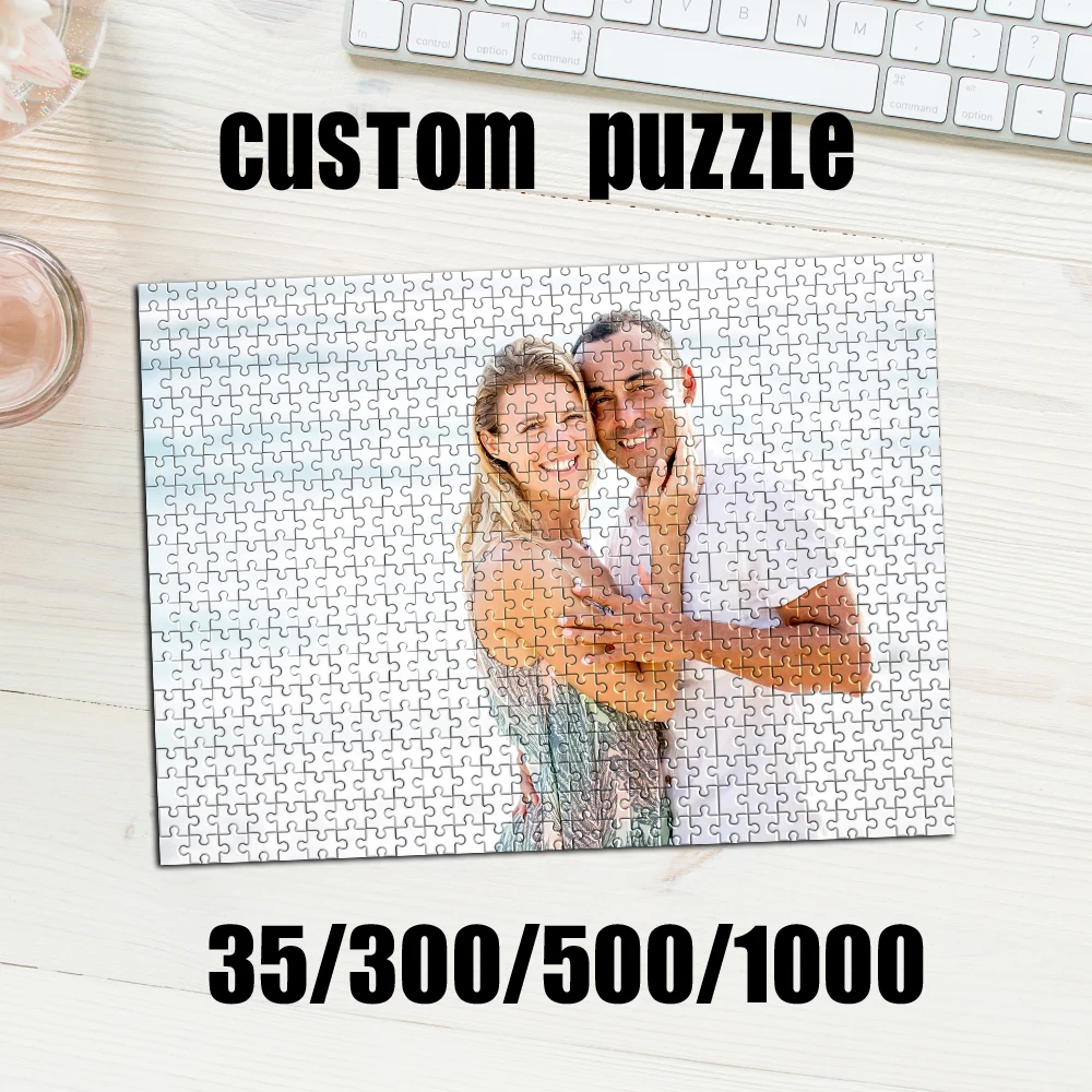 35/300/500/1000 pièces de puzzle photo personnalisé avec photos de couple, personnalisez votre puzzle pour créer un cadeau unique.