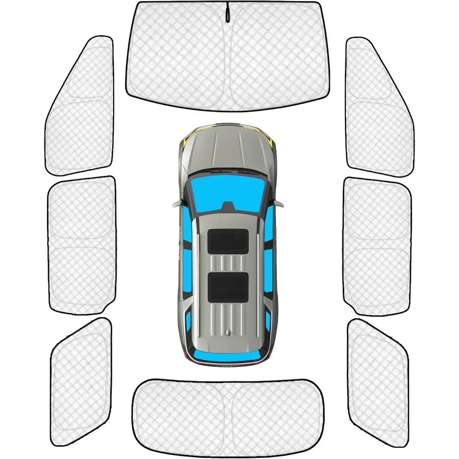 

8pcs Thicken Sun Shades for Kia Carnival 20222025 Accessories Car Window Covers Sunshade for Windshield Side Rear UV Block and