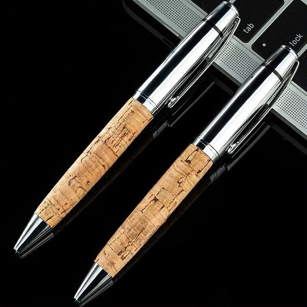 

3pcs Simulated Wooden Ballpoint Pen Smooth Writing Ergonomic Design Metal PU Portable Pen for Office Home