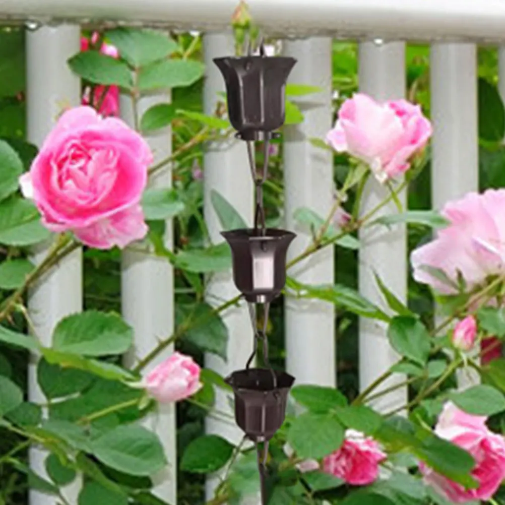 

2Pcs Rain Chain Hooks Durable Metal Downspout Adapter Easy Install Replacement Parts for Chains Drainage Design Outdoor Garden