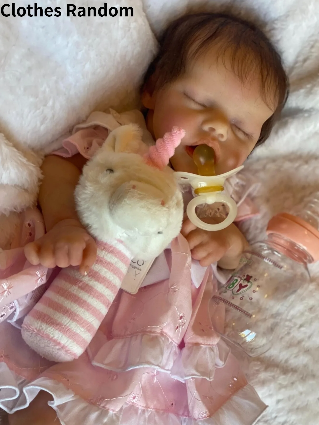 18 นิ้วซิลิโคนฝาแฝดสาวสัมผัสนุ่มตุ๊กตาเด็กทารก Reborn Bebe Reborn ด้วยผมที่ราก (เสื้อผ้าสุ่ม)