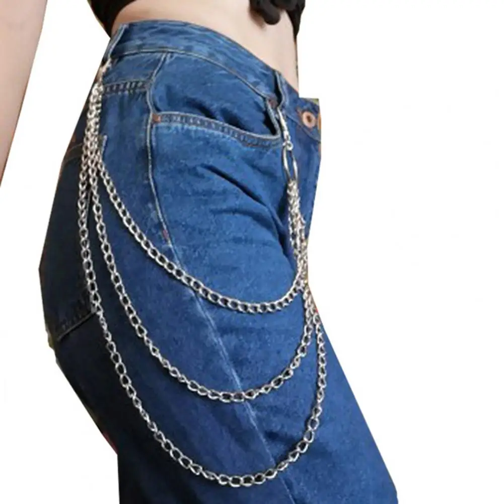 Cool Belt Chain  Three Layers Accessory Pants Chain  Hip Hop Delicate Pant Key Ring