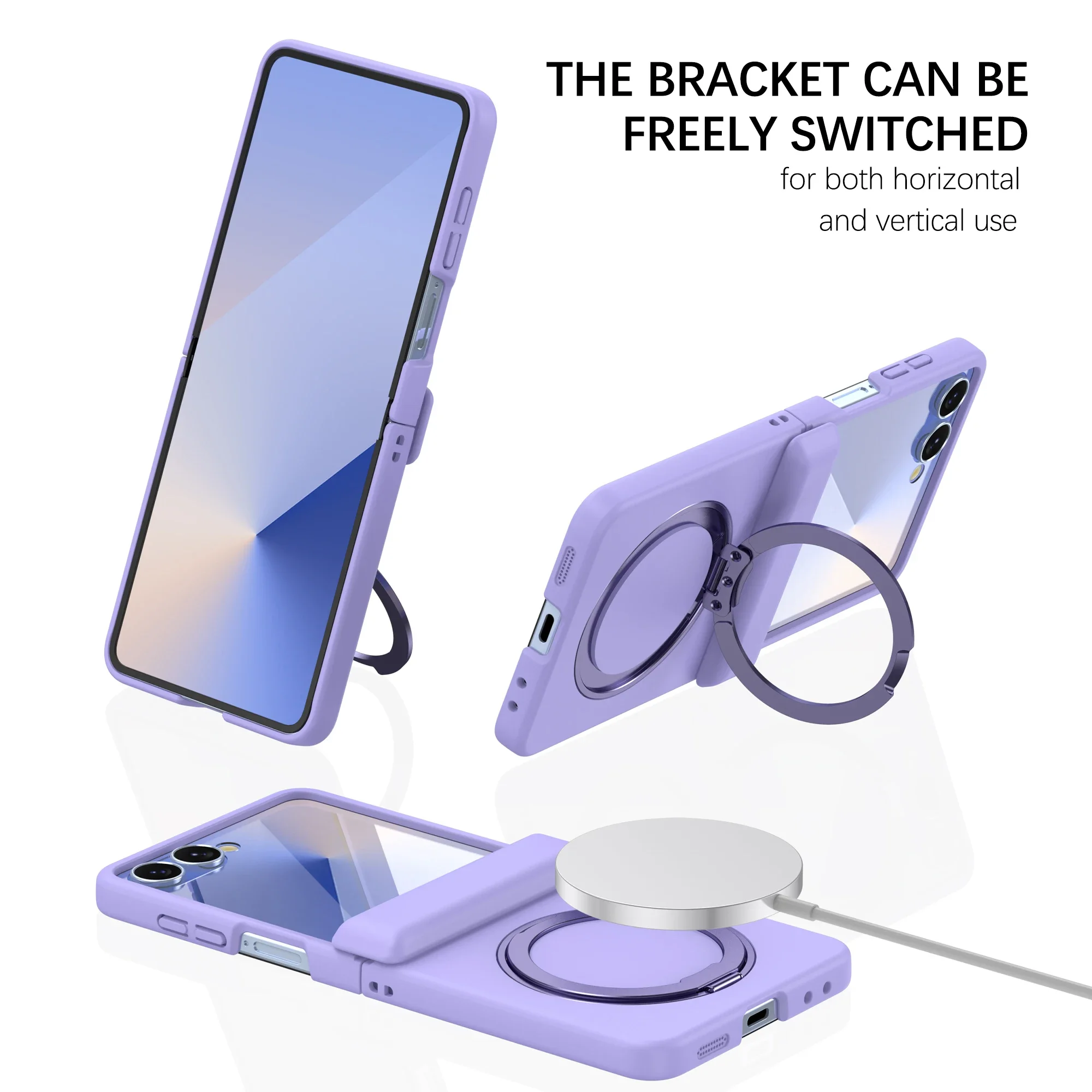 Hautgefühl magnetische 360 drehbare Halterung Handyhülle für Samsung Galaxy Z Flip 7 6 5 4 3 Flip7 Flip6 TPU Scharnier Schutzhülle