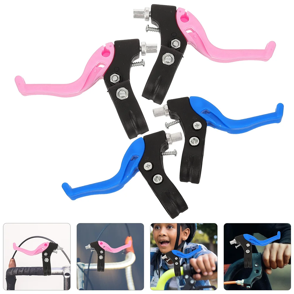 2 Pairs Bicycle Brake Lever Electric Bike Kids Bicycles Handlebar Parts Major Pink Brakes Child