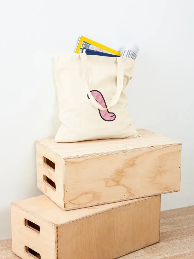 cute worm doodle Tote Bag Women's handbag tote bag canvas cloth bag woman Big Canvas Tote