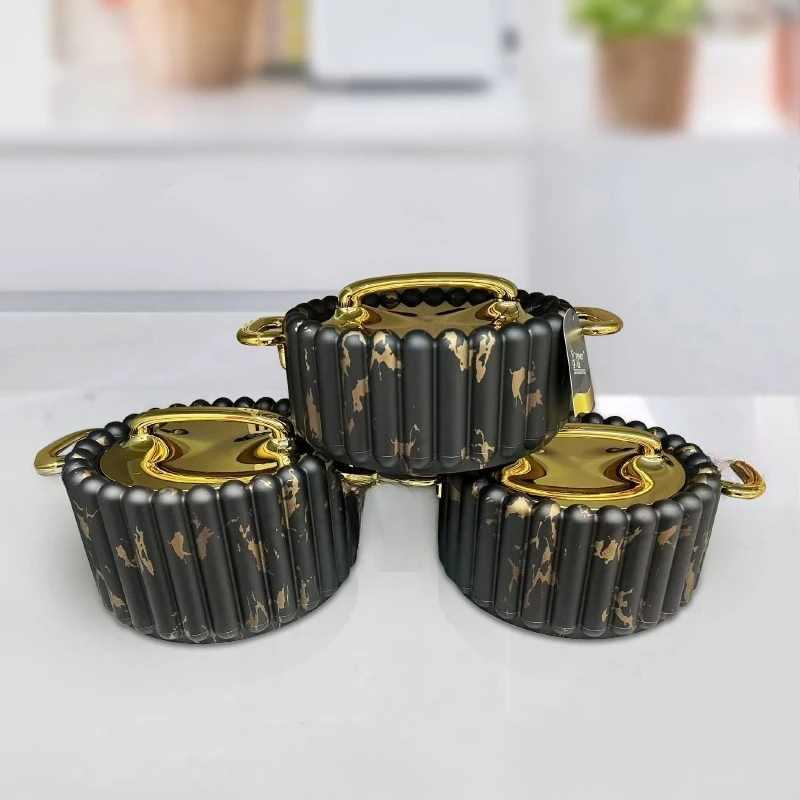 Capacity 1.5/2/2.5L factory luxury food heater 3 pcs thermal insulation hot pot casserole set hot pot