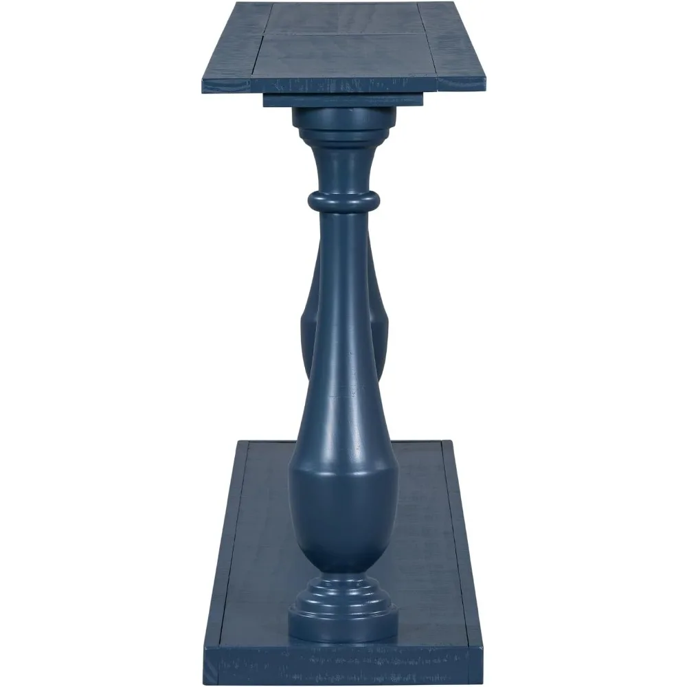 Meja Konsol Kayu Vintage - Meja Aksen Sempit 63 Inci untuk Ruang Tamu di Belakang Sofa dengan 2 Kaki Vas