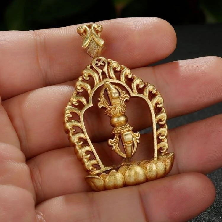 Retro Five Pronged Vajra Hanging Ornament Classic Pattern Metal Craft Men Car Pendant Decor
