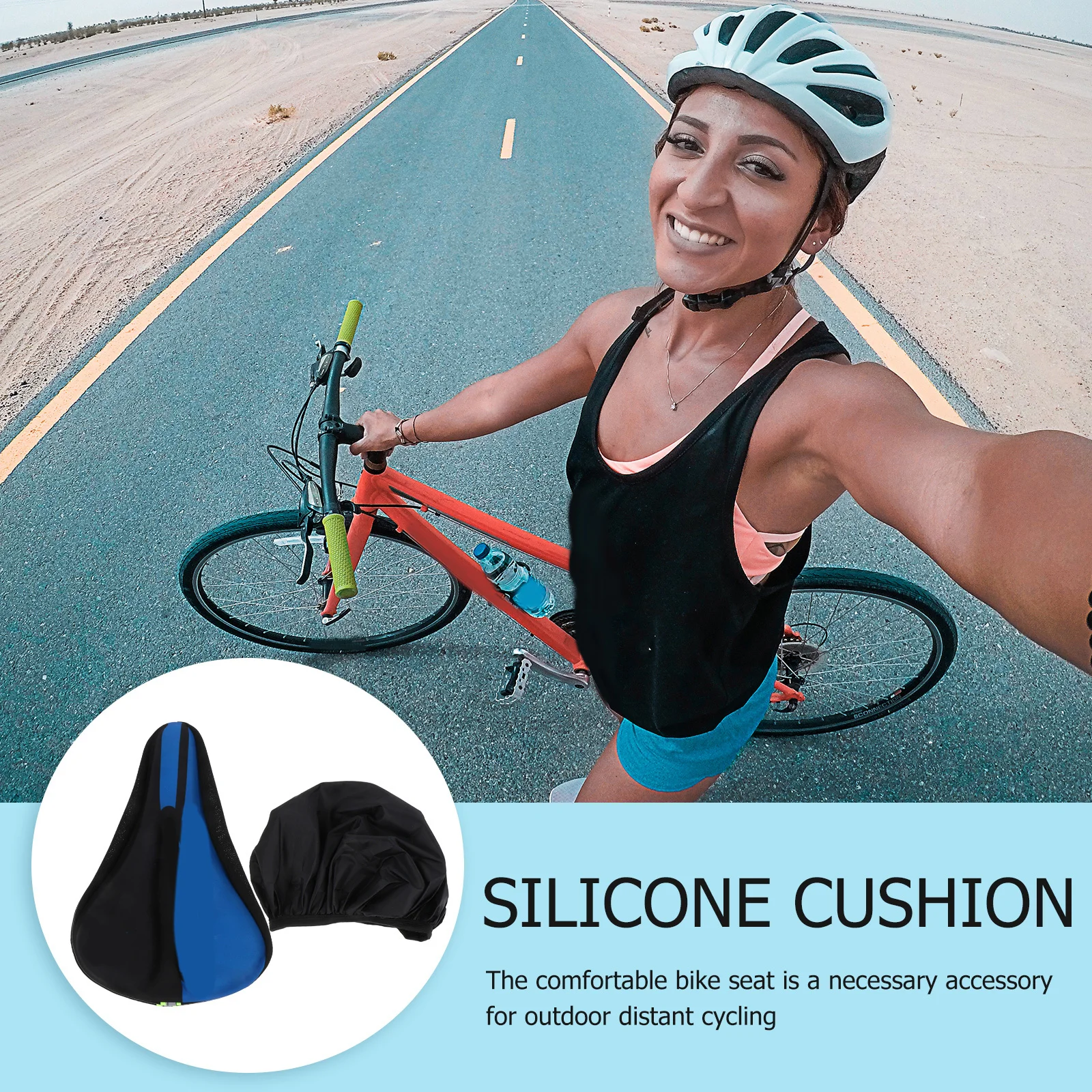 Bicycle Seat Cover High Elastic Silicone Shock-Absorption Breathable Universal Fit For Mountain Road Bike Long Distance