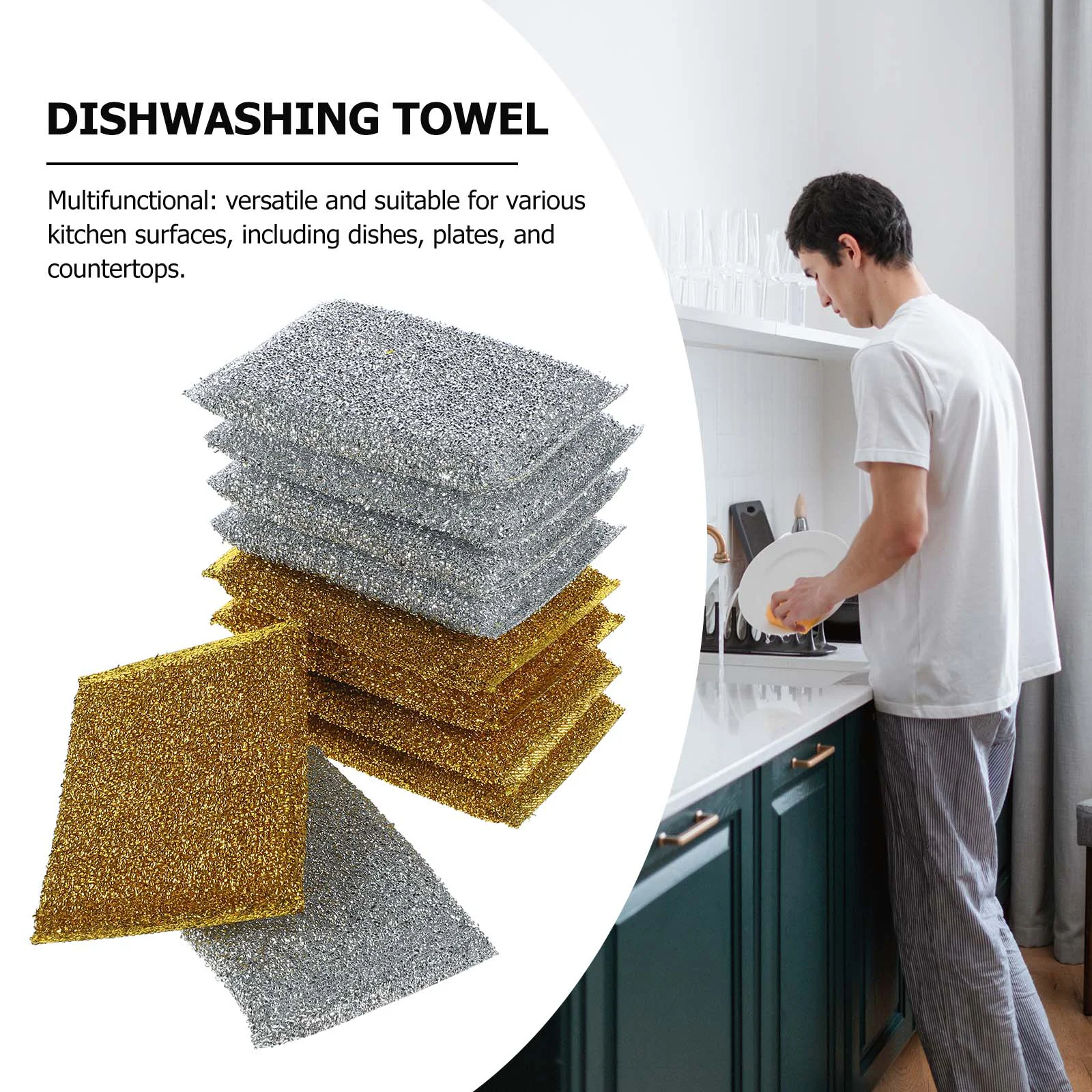 10 pcs dishcloth towels konyhai takarító cloths kezét scouring cleaners Bögre ecsettel Porrongy háztartási Rongyos ruha Házi eszköz Hathatós