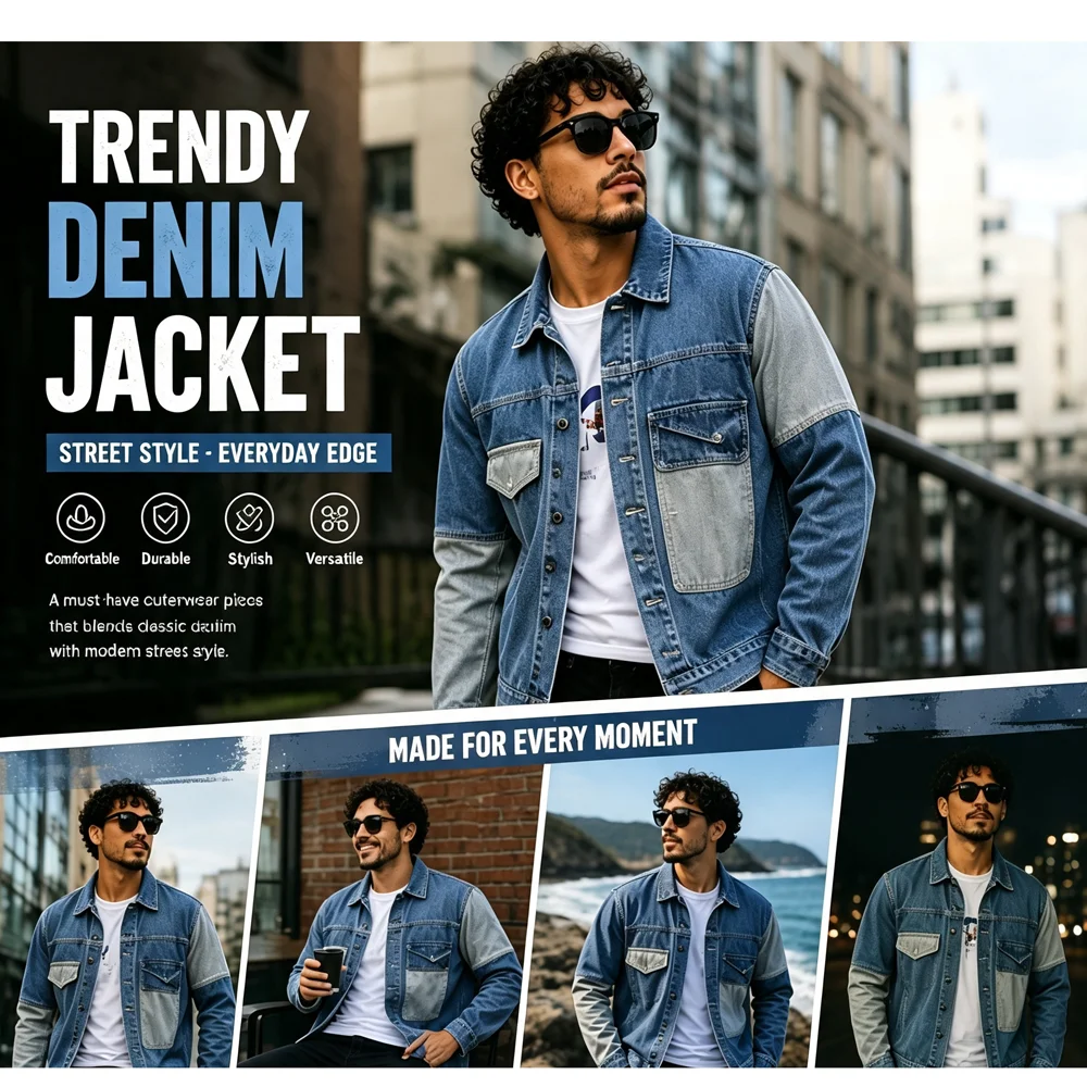 Spring Autumn Men's Denim Jackets Vintage Man Retro Streetwear Jeans Jackets Outdoor Classic Men Button Windbreaker Cow Boy Coat