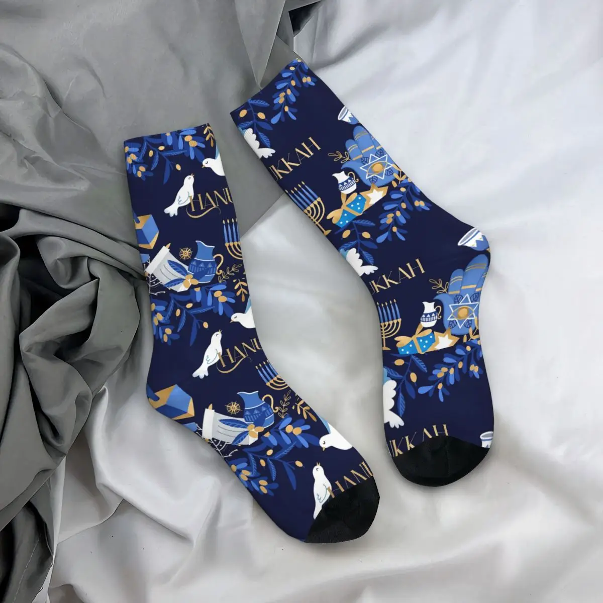 Chaussettes de Menorah juives pour hommes et femmes, Chaussettes à tube moyen, Chaussettes religieuses, Happy HanuPatrick ah, Mode printemps, Été, Automne, Hiver, Cadeau