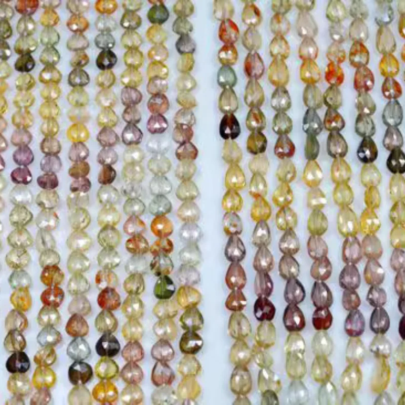 

7A Zircon oval pear drop heart faceted multicolors wholesale for DIY jewelry necklace 20cm LOOSE BEADS NATURE