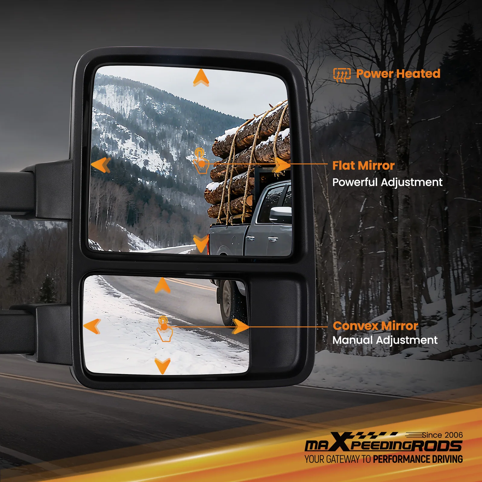 Power Side View Mirror for Ford F-250 Super Duty 2008-2016 SW-MR-00529 Power Car Mirror Rear View Mirror Side View Mirror