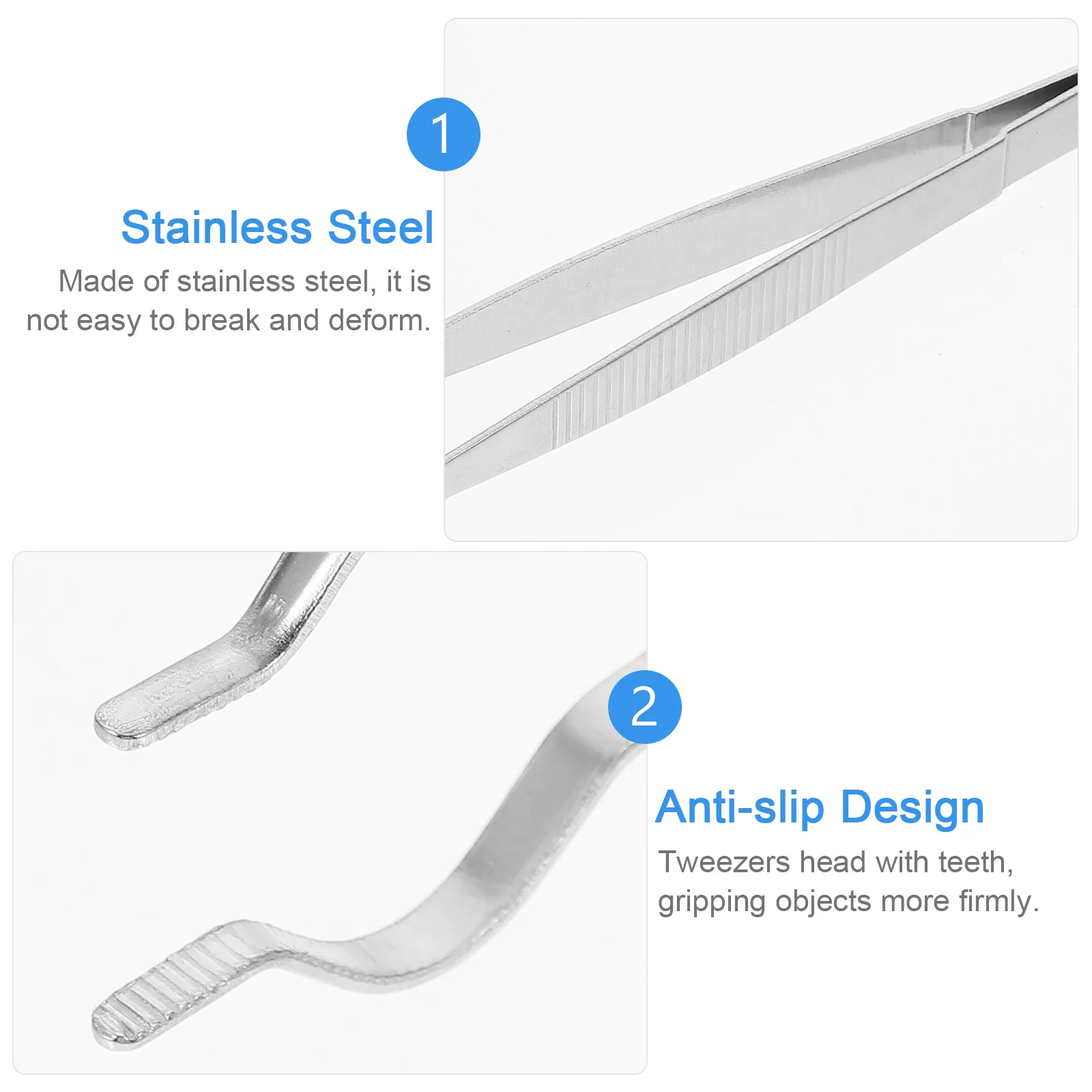 20cm Stainless Steel Test Tube Tweezer Round Head Clamp Heat Resistant Lab Equipment Experiment Accessory Glass Plier Storage