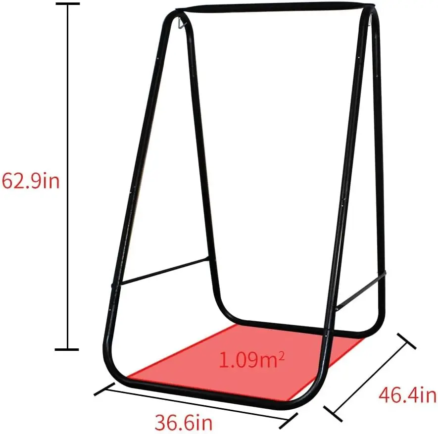 Support de chaise en acier robuste pour intérieur et extérieur, support de hamac gris, comprend une grande balançoire intérieure, charge maximale de 500 lb