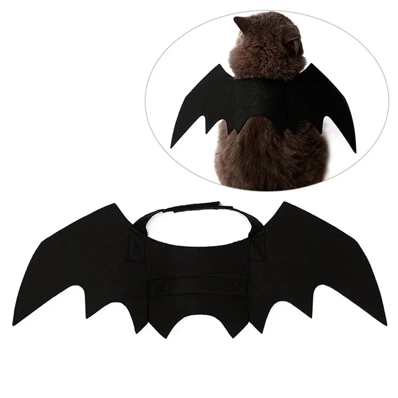 Halloween Cute Pet Clothes Black Bat Wings Harness Costume Cosplay Cat Dog Halloween Party for Pet Supplies