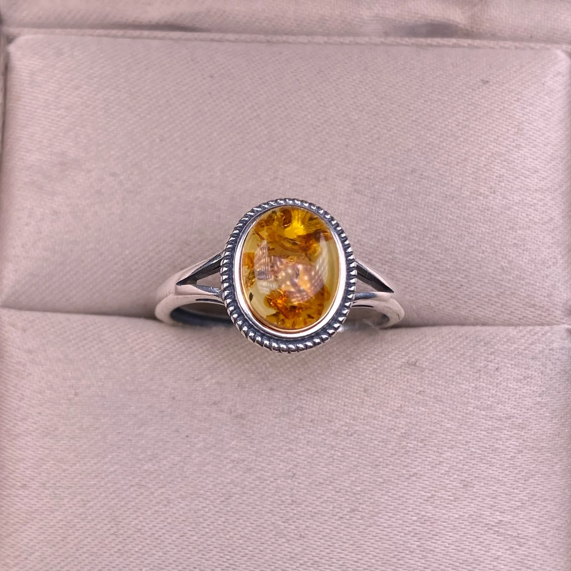 

New Flower Amber Ring S925 Sterling Silver Women's Ring Party Exquisite Jewelry Amber Advanced Accessories Valentine's Day Gift