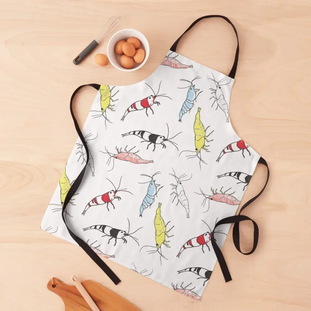 

Fancy Ornamental Aquarium Shrimp Apron kitchen utensil Women's Dress christmas Smock for hairdressing Apron