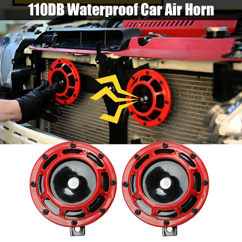 

2Pcs Super Loud 115DB Universal 12V Electric Air Horn Kit Waterproof Warning Loudspeakers 125Mm Basin-Shaped Large Speaker