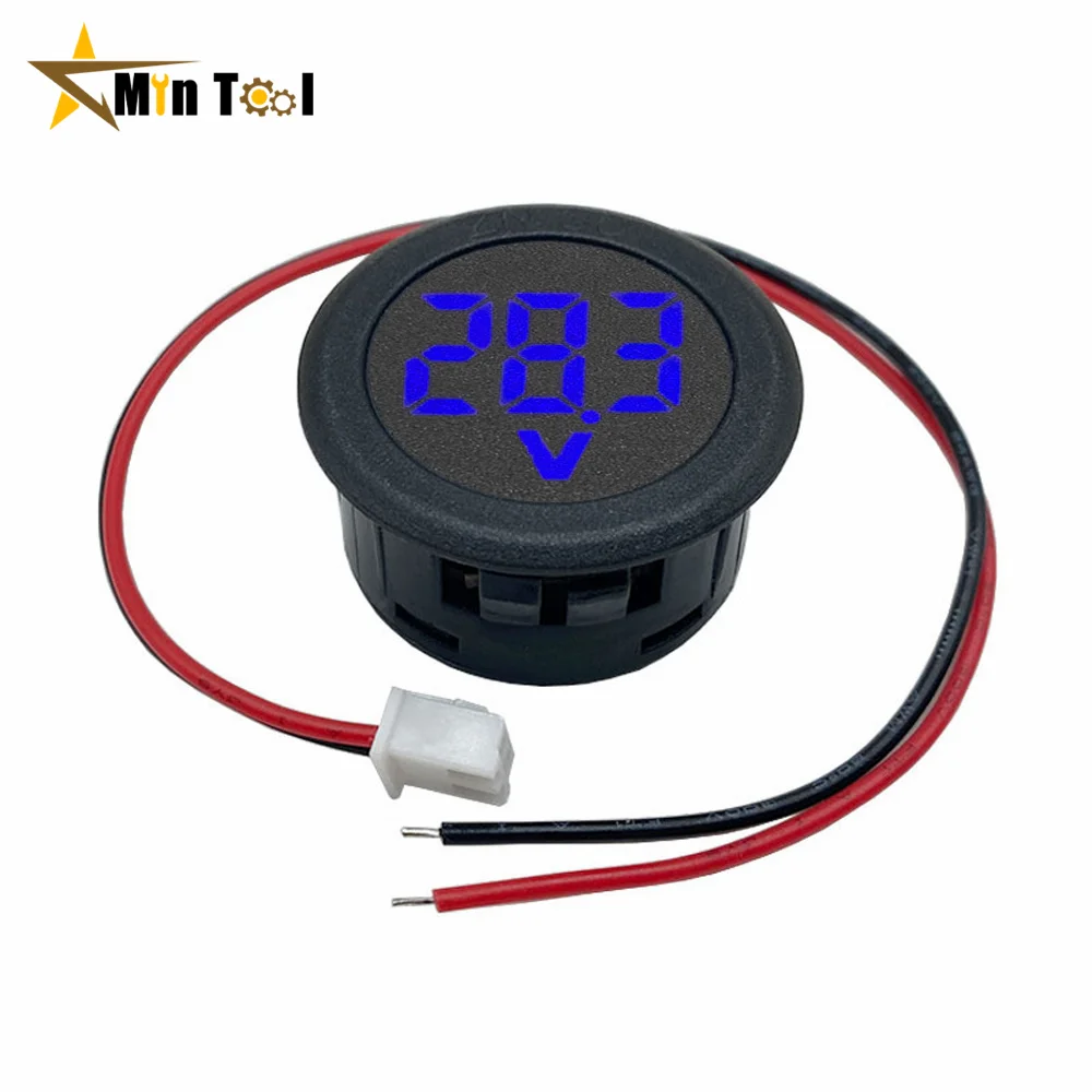 DC 4-100V LED Digital Display Two-wire Voltmeter DC Digital Voltmeter Head Reverse Connection Protection Motorcycle Accessories