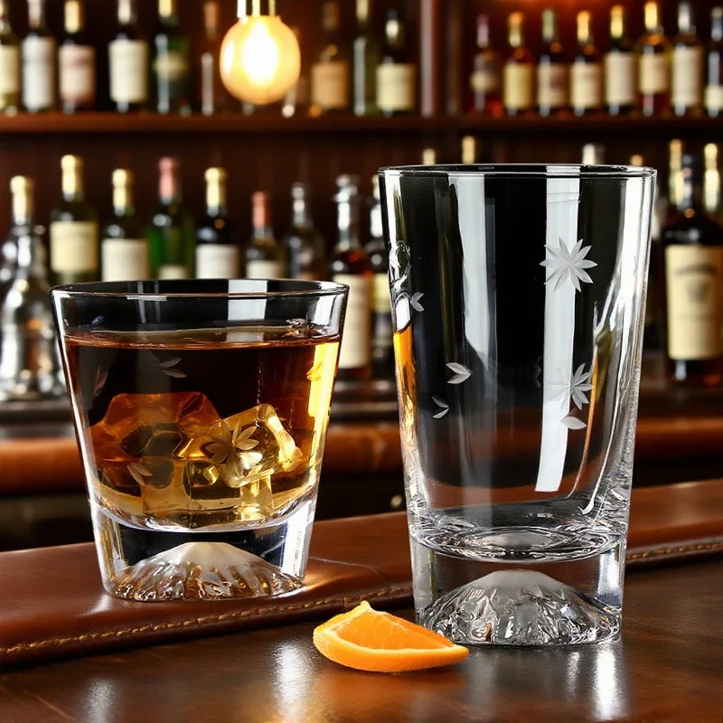 

Наборы из 2 шт., 310 мл/315 мл, креативный стакан для виски, элитный бокал для коктейля, стеклянная чашка в форме айсберга, классическая бутылка для воды, домашняя чашка для чая