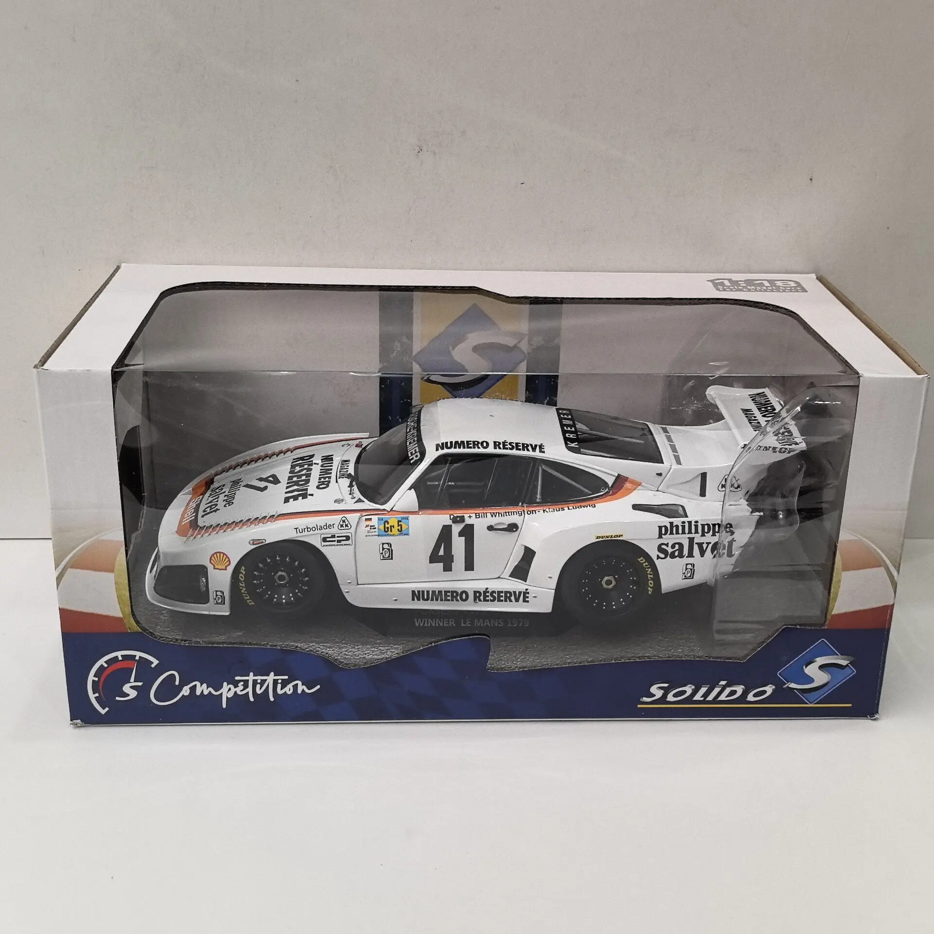 

Diecast SOLIDO 1/18 Scale PORSCHE 935 K3 1979 Racing D4U6R7 Alloy Car Model