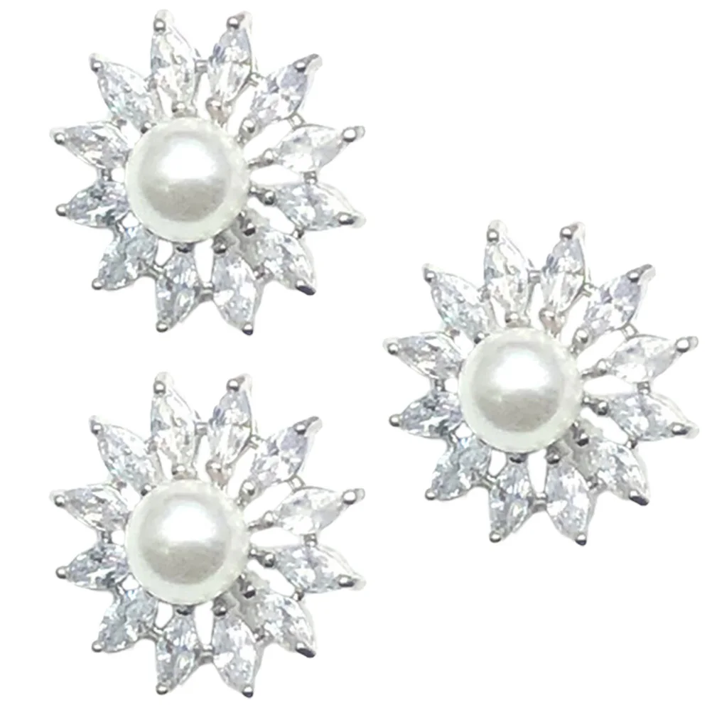 

3pcs Zircon Button Round Decorative Diy Crafts Buttons For Clothing Sewing Costume Tool Versatile Shirt Clothes Accessory