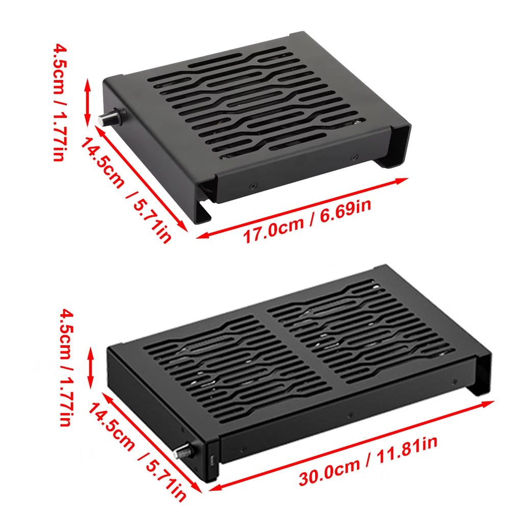 حامل ألومنيوم RGEEK مع تصميم تبديد الحرارة بمروحة تبريد، متوافق مع سطح المكتب Mac mini لجهاز التوجيه TV Box Mini PC #6