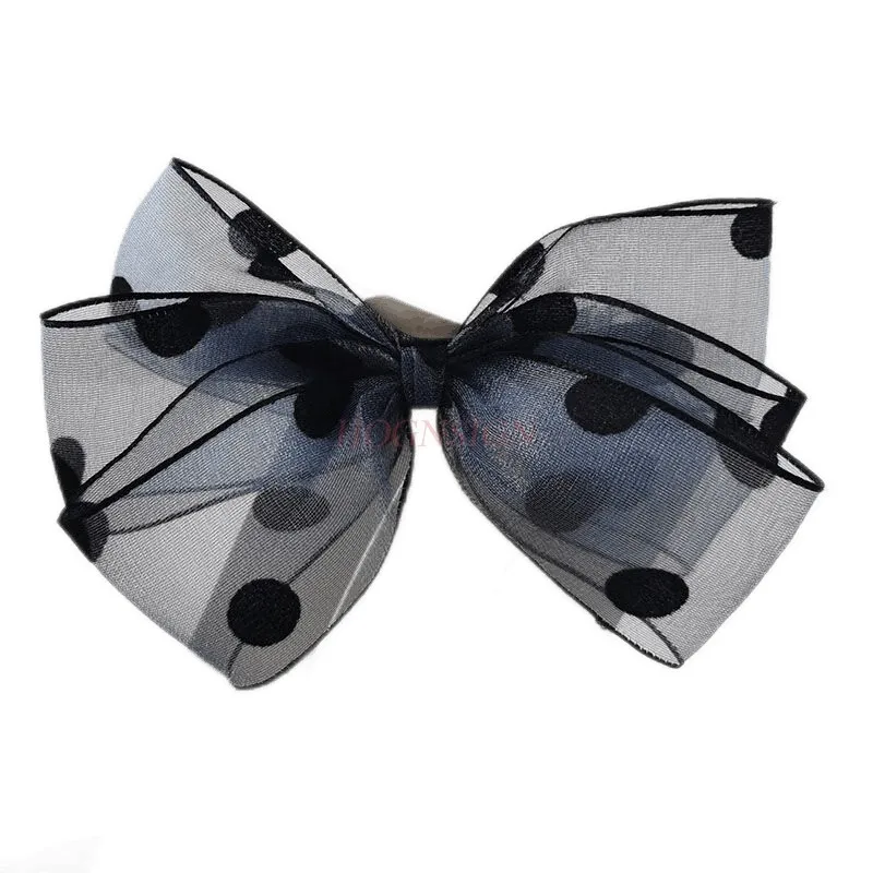 Bow knot spring clip temperament wave point hair clip top clip edge clip