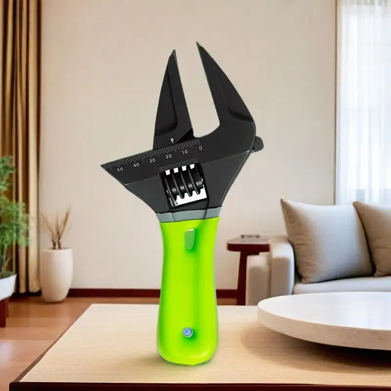 

Регулируемый гаечный ключ с короткой ручкой и большим отверстием для ванной комнаты Большой регулируемый наконечник иглы Тонкая конструкция для сантехнических и дренажных труб