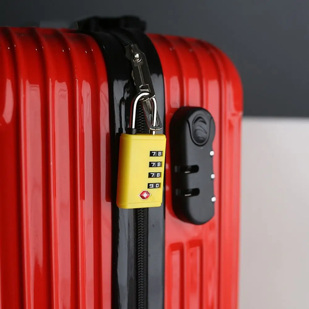 Portable TSA 4 Digit Combination Lock Anti-theft Padlock Suitcase Luggage Coded Lock Security Tool Cabinet Locker Travel