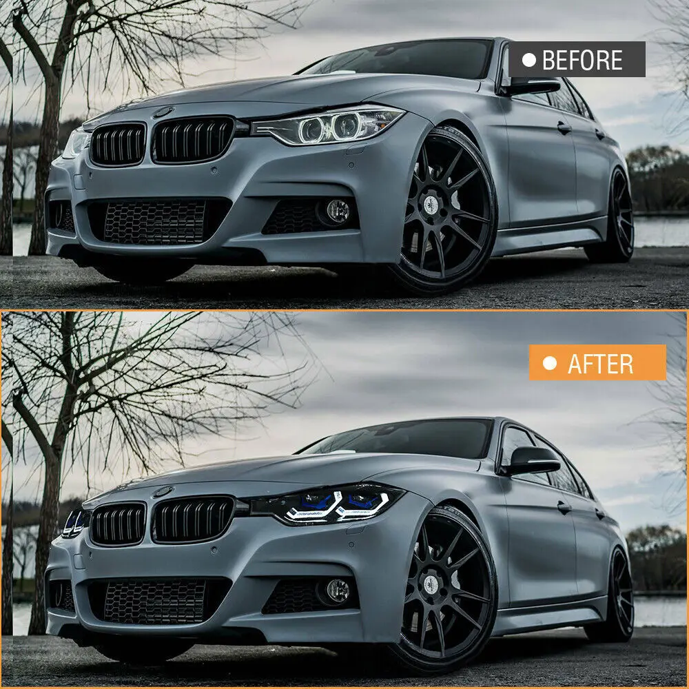 1 زوج LED مجموعة المصابيح الأمامية لسيارات BMW 3 Series F30 F31 2013-2019 مصابيح الرأس الأمامية متتابعة DRL كشافات الملحقات
