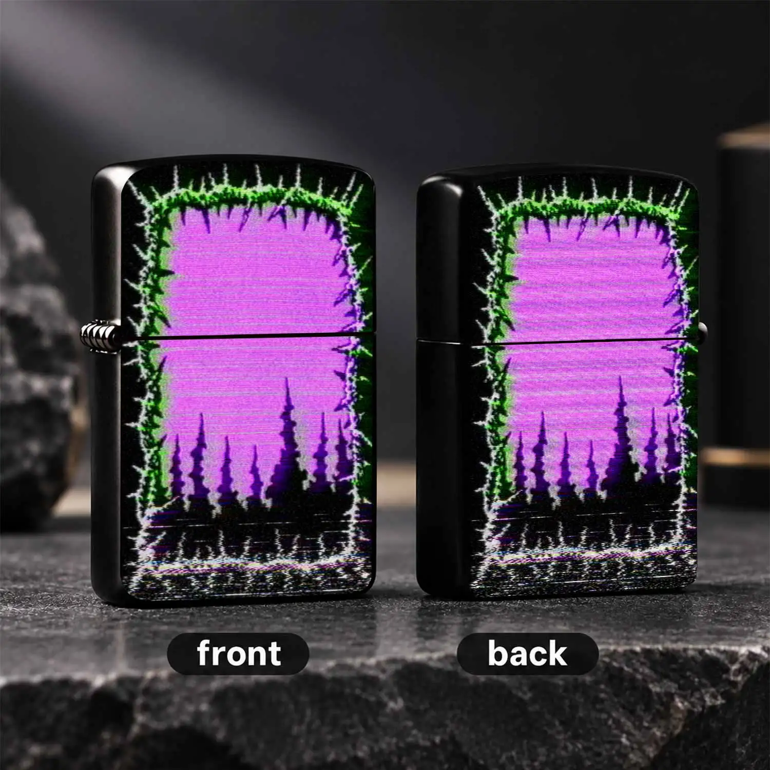 Vintage Glitch Style Spiky Thorn Frame Lighter, Cyber Purple Spire Aesthetic Portable Accessory, Suitable For Daily Outdoor Multiple Occasions, Trendy Unique Practical Gifting Choice For Everyday Use A Humorous And Interesting Lighter