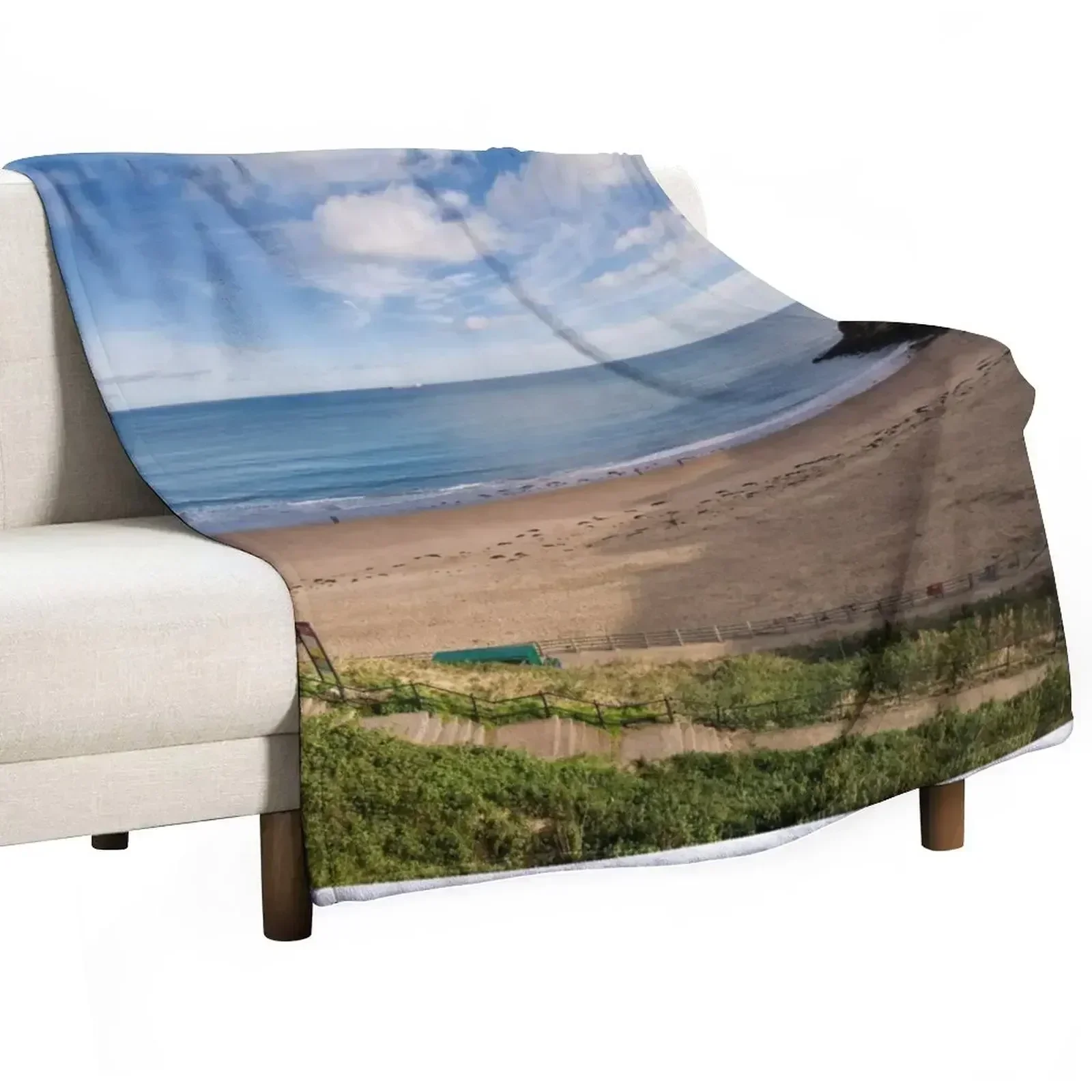 King Edwards Bay, Tynemouth Throw Blanket warm winter manga Personalized Gift blankets and throws Flannels Large Blankets