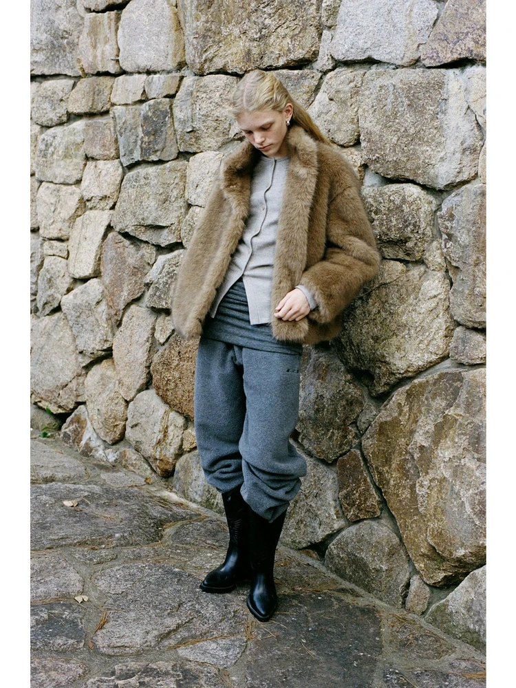   بنطال رياضي شتوي Fce مع حروف مطرزة، متعدد الاستخدامات، فضفاض، مقاس l، سروال طويل مستقيم الساق للنساء