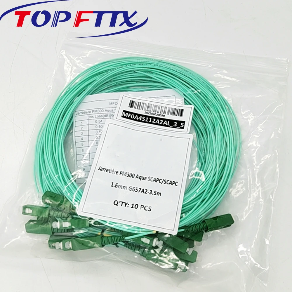 Imagem -03 - Cabo de Fibra Óptica com Tubo Amarelo Modo Único G657a2 1.6 mm de Diâmetro Cor Azul sc Apc-sc Apc 100 Pcs Box