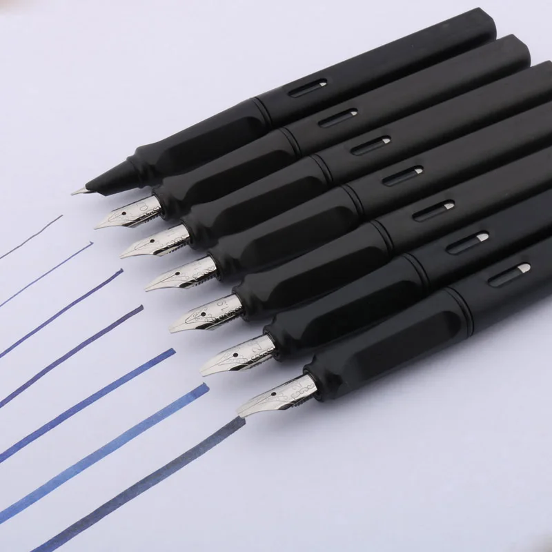 1pc Parallel fountain pen Plastic matte black Signature Calligraphy Stationery Office School Supplies pen