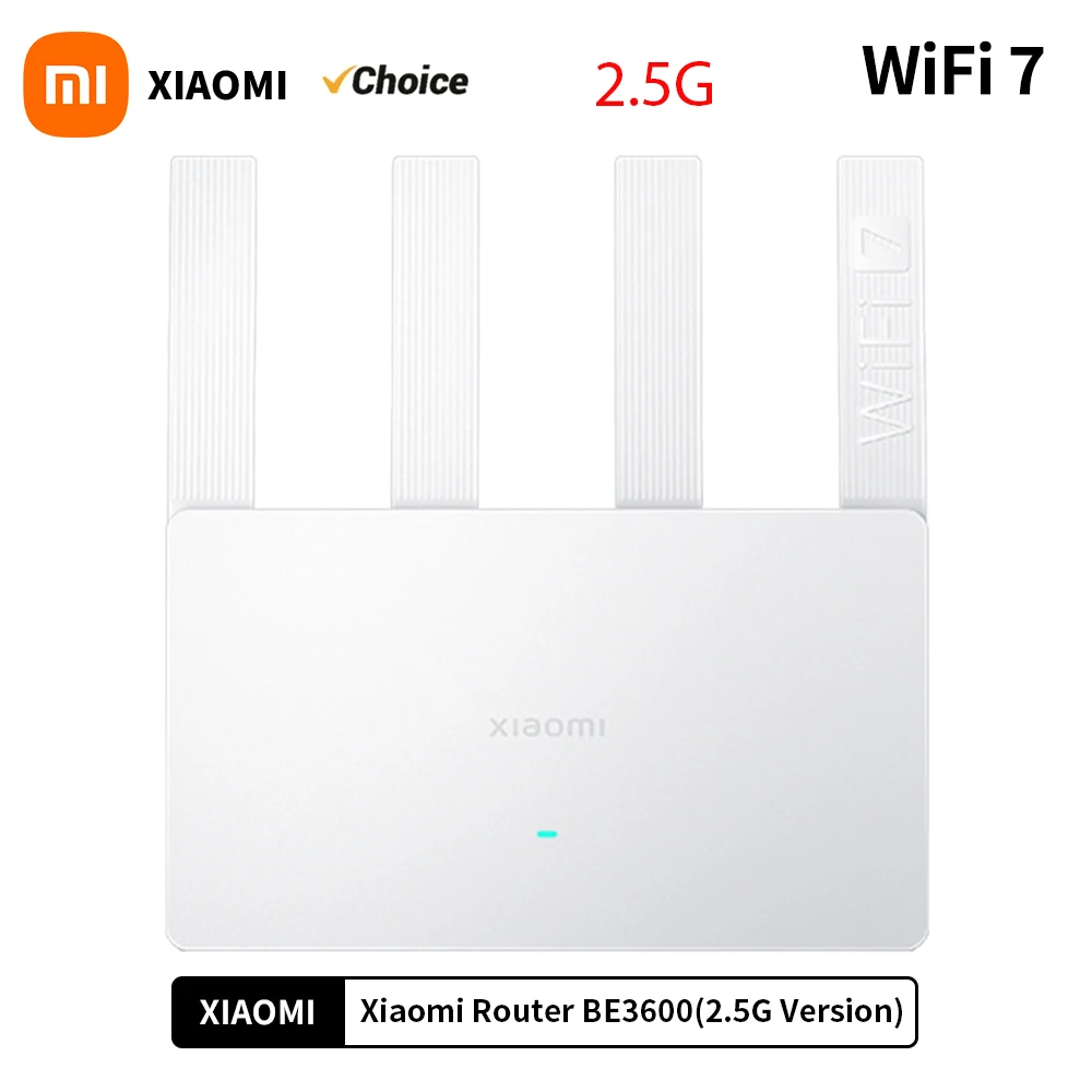Маршрутизатор Xiaomi BE3600 WiFi7 2024, диапазоны 2,4/5 ГГц, 160 МГц, 3570 Мбит/с, ячеистая сеть, ускорение для игр, порт Ethernet 2,5 Гбит/с