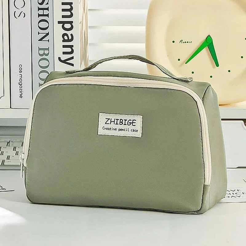 Imagem -05 - Bolsa Multifuncional Portátil de Armazenamento de Viagem para Mulheres Estojo de Maquiagem Preto Simplificado Bolsa de Caneta Bolsas Cosméticos Grande Capacidade Novo