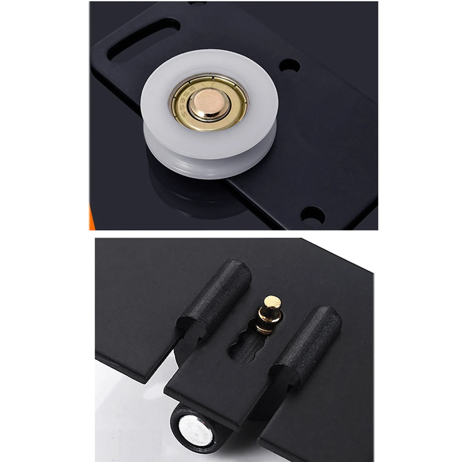 AT14 4Pcs/Set Iron Wardrobe Door Wheel Cabinet Wheel Cabinet Sliding Door Roller Set Drawer Door Pulley 3.3X1.8X0.1inch