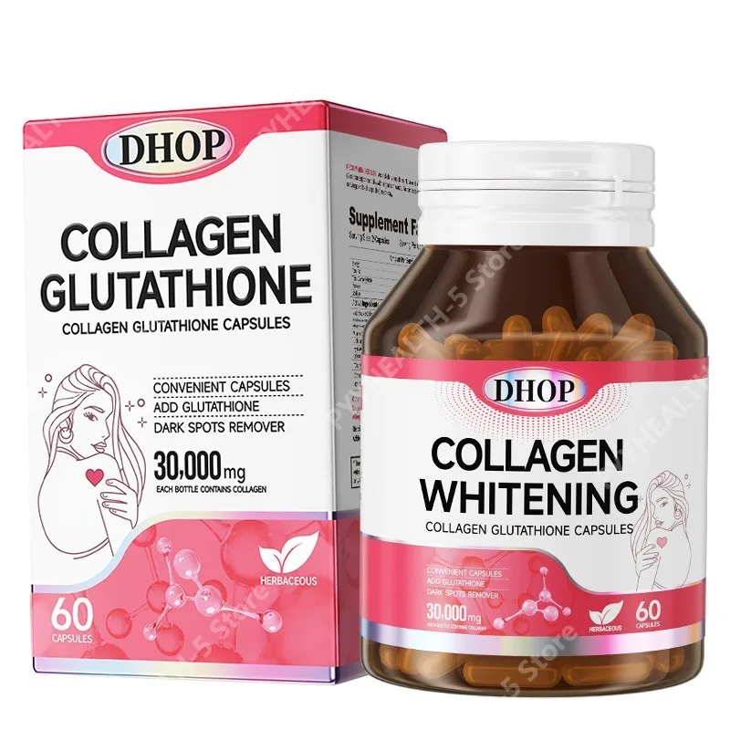 

Collagen Glutathione Capsules Supports Skin Elasticity and Overall Skin Health Hydration, 60 Capsules