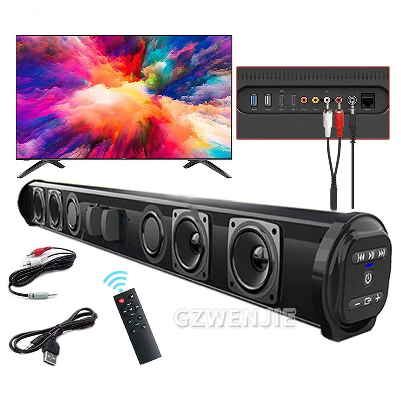 20W Wireless Bluetooth Sound Bar Speaker System Super Power Speaker Wired Wireless Surround Stereo Home Theater TV Projector