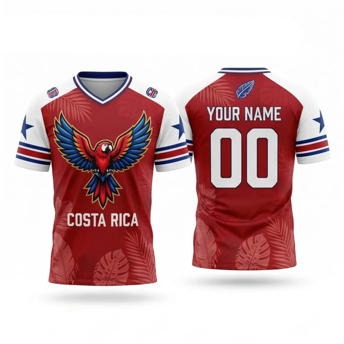 Costa Rica V Neck Jersey S to 6XL Personalized Name Number Soccer Fan Shirt Game Day Sports Gift