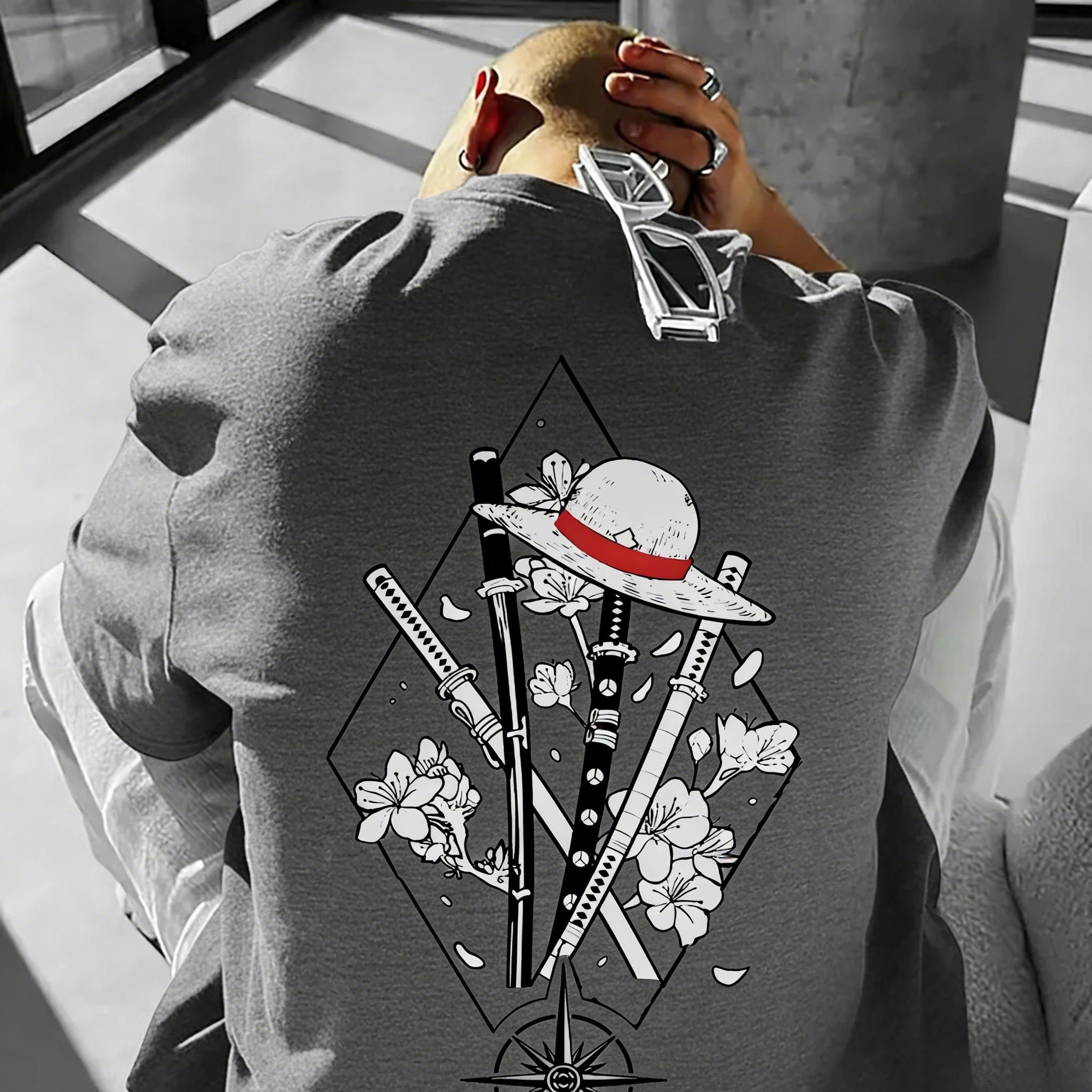 One Piece Luffy hommes et femmes 2026 nouvel été Anime Harajuku imprimé américain décontracté Parent enfant haut à manches courtes