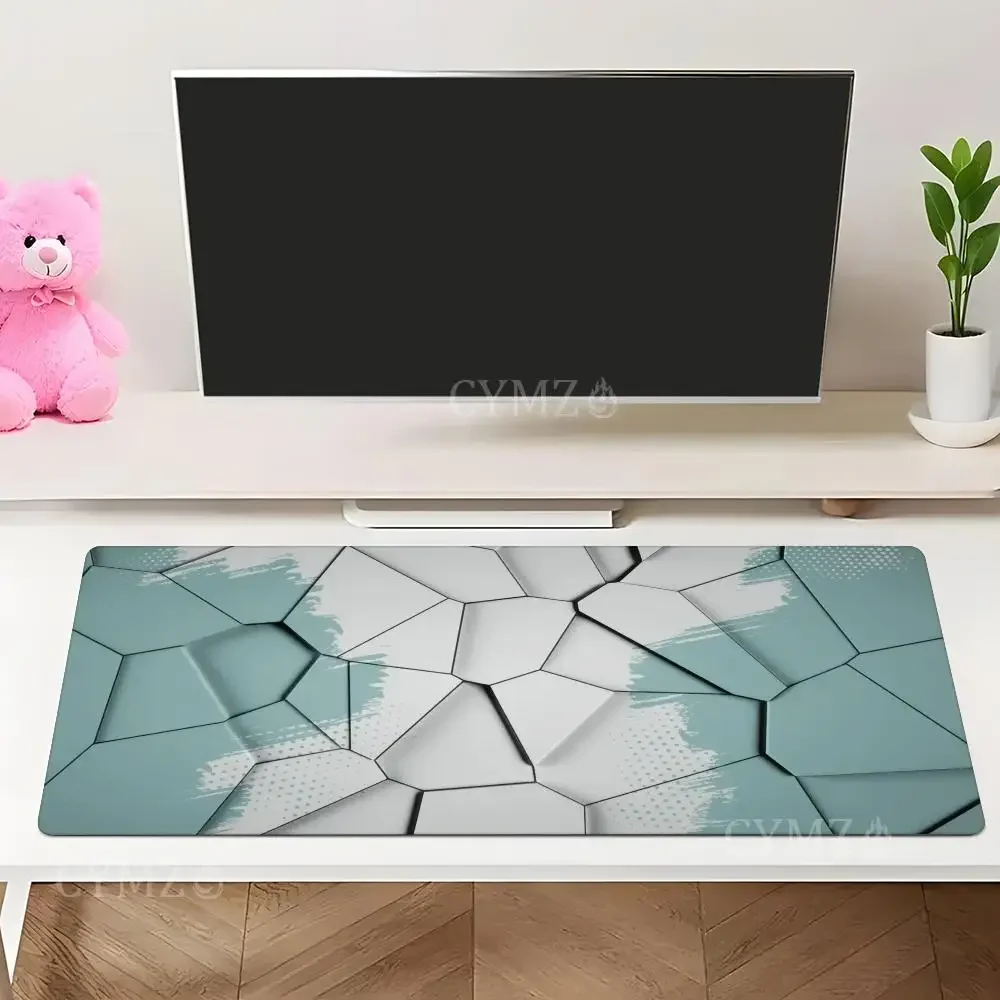 Geometrisch veelhoek abstract kunstpatroon Muismat Bureaumat Gamingmatten antislip Duurzame bureauaccessoires Toetsenbord desktoppads